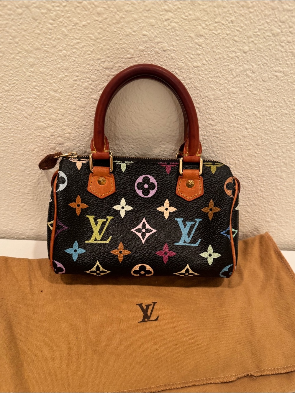 Louis Vuitton x Takashi Murakami Monogram Multicolore Mini Speedy Noir M92644